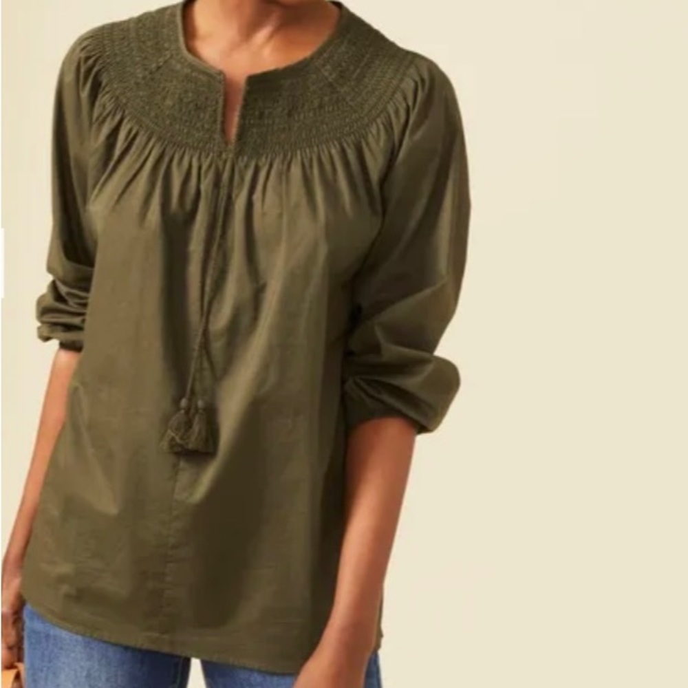 J.McLaughlin smocked neck, Italian cotton voile. PTS! Priced to Sell.